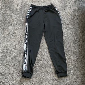 Black Zara Joggers with writing along the side!!🤎